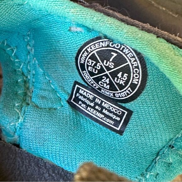 KEEN Whisper Hiking Water Sandals Grey/Peacock Green Bungee Lace Women's Size 7 - Picture 4 of 7